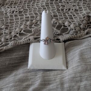 Elegant Pink and Hematite Women's Ring